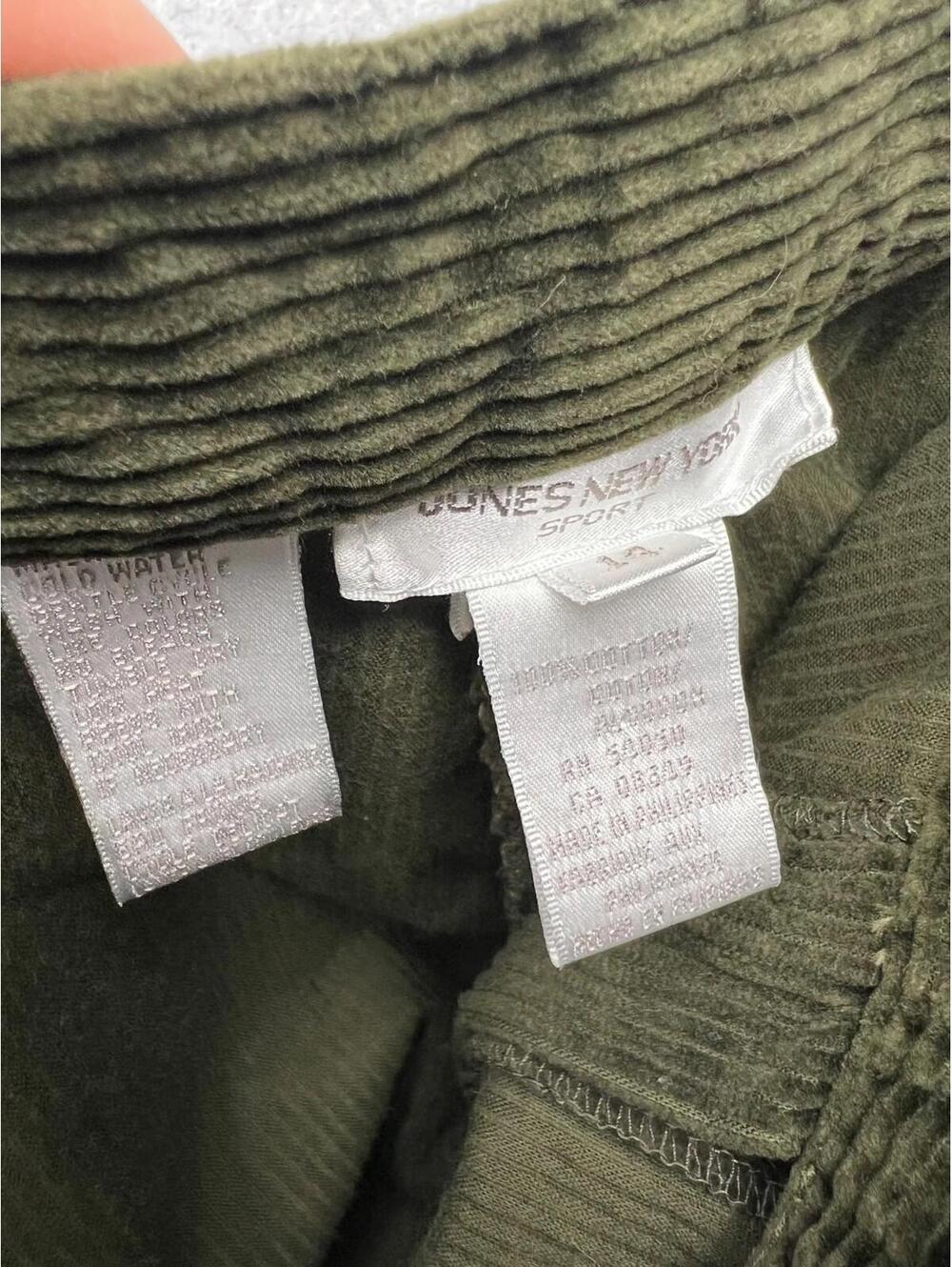 Vintage Jones New York Corduroy Pleated Straight Leg High Rise Pants Womens 14 - Picture 8 of 11